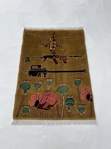 85x64 afghan war rug - afghan,