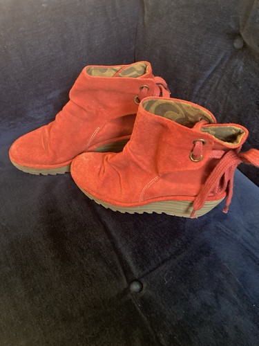 Fly london red - suede, ankle