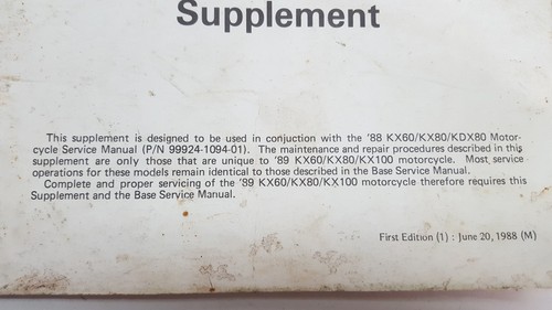 Service manual supplement - manual,