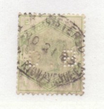 Great Britain - SG# 196 Used/ Registered Date Cancel + Perfin - Lot 1021375