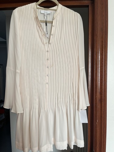 Reiss midi pleated ivory dress - reiss,