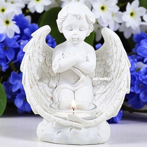 Cherub candle holder white - holder,