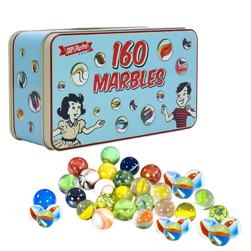 160 marbles storage tin - in,