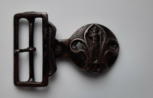 Metal scout belt - metal, buckle.