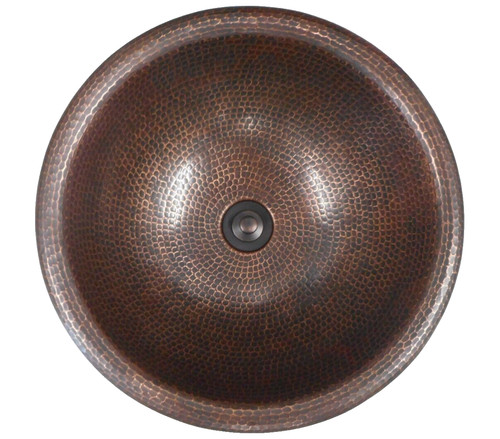 Round copper bath sink - round,