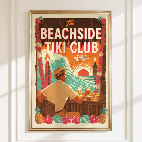 Beachside tiki club - beachside, poster
