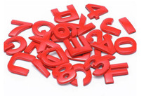 RED 3D FULL Metal Self Adhesive Alphabet Car Letters & Numbers Stickes Badge.