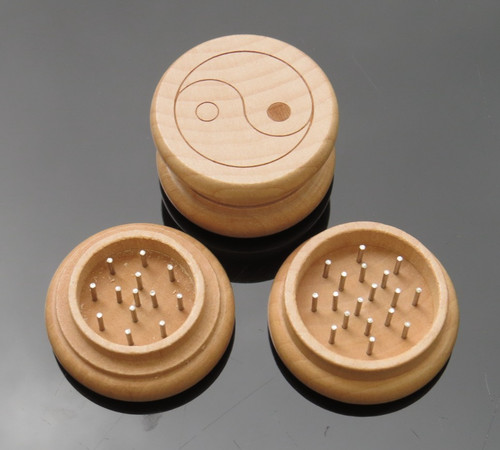 Small wooden herb grinder - wooden,
