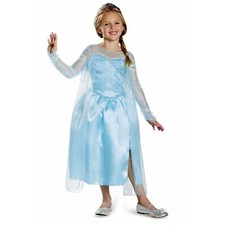 Girls Official Disney Classic Frozen Elsa Costume Kids Princess Fancy Dress