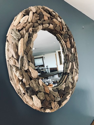 Round driftwood mirror - round,