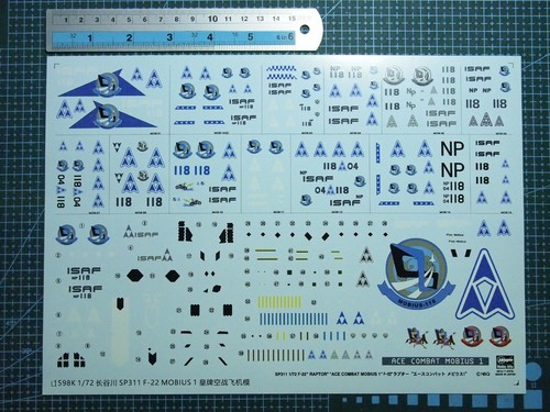 Water slide decals - slide, f-22