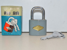 Vintage PADLOCK RETRO ENAMEL COLOR Diamond Brand NOS Locker Swag Gray