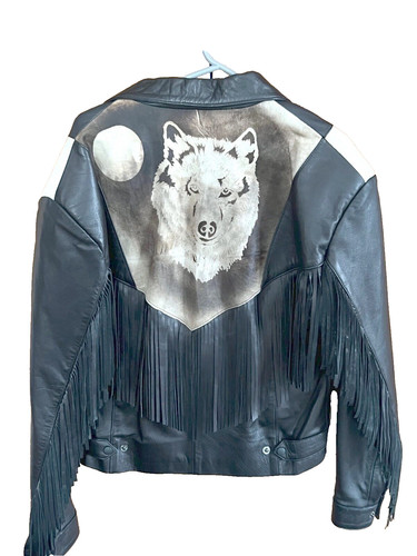 Leather jacket wolf head - head, &