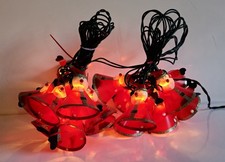 Vintage Woolworths Christmas Lights 20 Santa Shades Push In Bulb String Lights