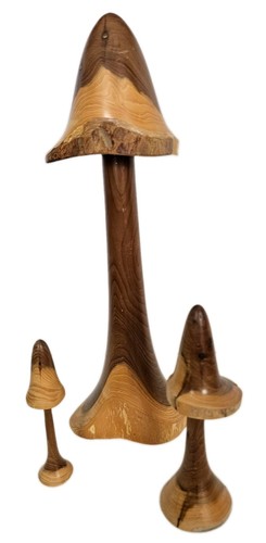 Hand turned wooden toad - turned, stools