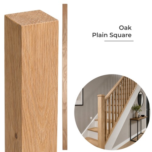 Oak plain square spindles 32mm - plain,