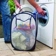 Laundry Bag Pop Up Washing Foldable Laundry Basket Bag Mesh Hamper Storage UK
