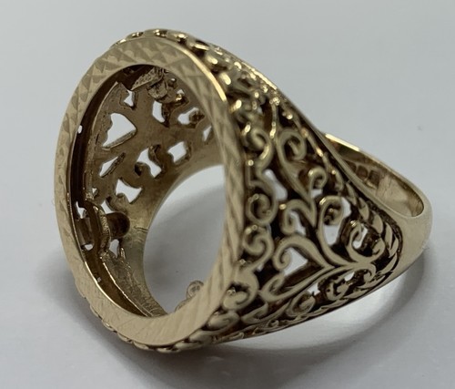9ct yellow gold floral half - gold,
