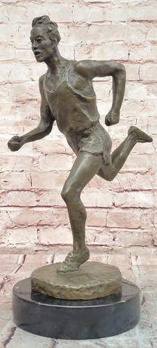 Art deco bronze male runner - art,