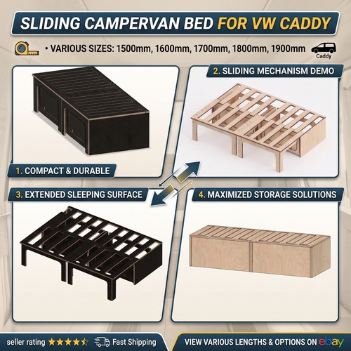 Sliding bed campervan caddy - campervan,