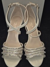 Kurt Geiger Carvela 'Laurel' Silver Diamante Occasion Shoes Size 39 UK 6