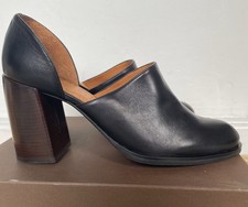 Chie Mihara Women's Shoes Block Heel Black Leather  Size 41 Brand New