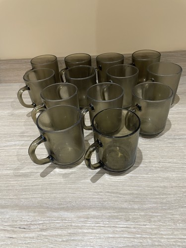 13x smoked glass - glass, mugs