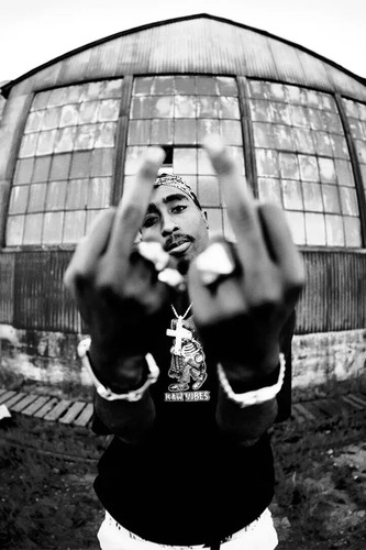 Tupac shakur black and white - black,