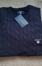Gant Men's Long Sleeve Jumper Dark Blue Size Large