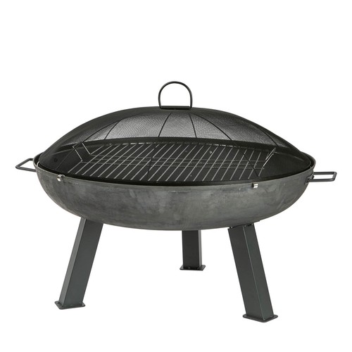 3pc round firepit - 3pc, grill