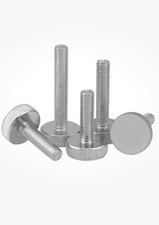 2x Steel Knurled Flat Head