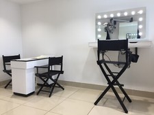 Beauty Salon furniture Nail desk Make up station lights and chairs 