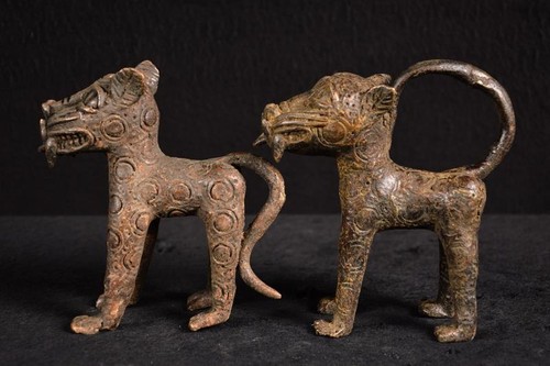 Bronze old benin leopard - bronze:,