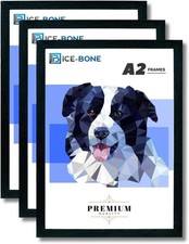 Pack of 3 ICE-BONE A2 Black Frames 59.4x42CM with Plexiglass for Posters