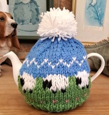 Hand Knitted Multi-Coloured Sheep Tea Cosy For A  Small Teapot (1 - 2 CUP)