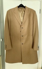 Men’s Tan Wool & Cashmere Overcoat Size Size 46L