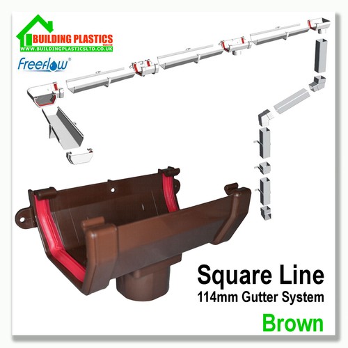 Square line guttering - square, &
