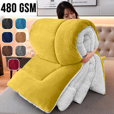 Reversible Sherpa Fleece Blanket Fluffy Warm Soft Large Sofa Bed Throw Blankets