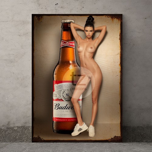 Metal tin plaque sexy - metal,