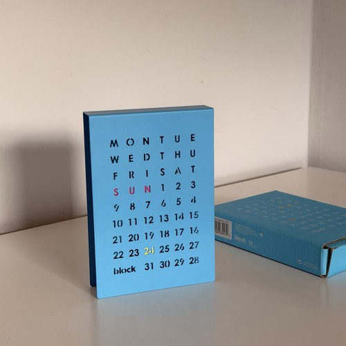 Block design perpetual desk - design,