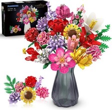 Flowers Bouquet Building Set with 18 Flowers 1413PCS for Adults Kids Ages 8+