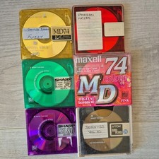 Job Lot Of 6 X Used Recordable Mini Discs md 74 -md80 sony-tdk-sharp-jvc