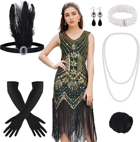Women 1920s flapper fringed - flapper,
