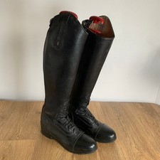 Tredstep Womens Donatello Tall Riding Boots Black Lace-Up Leather Zip Sz 41RR