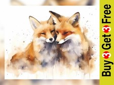 Tender Foxes Watercolor Art