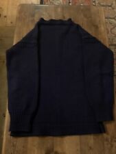 Navy Blue Mens 100% woollen made in Guernsey Jumper used excellent condition