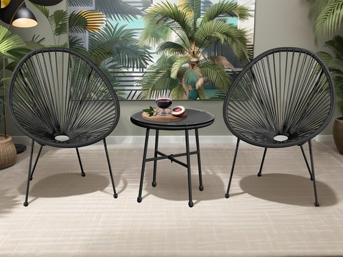 Egg chair bistro set - egg, 3pc