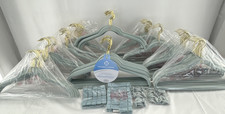 199 Pc Set Joy Mangano Huggable Hangers  75 Shirt  74 Suit Gold Hook Blue Velvet