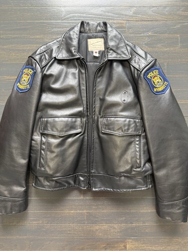 Vintage police leather bomber - vintage,
