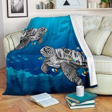Hawaii Hibiscus Sea Premium Blanket